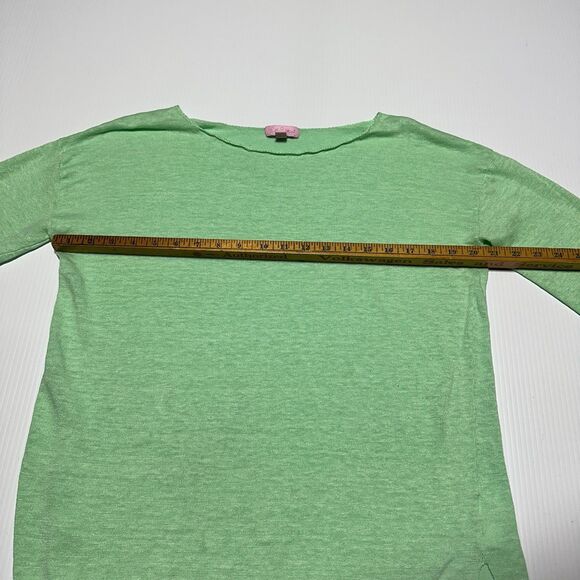 Lilly Pulitzer Alana Sweater 100% Linen Women's Size L Large Green Pullover - Picture 8 of 11